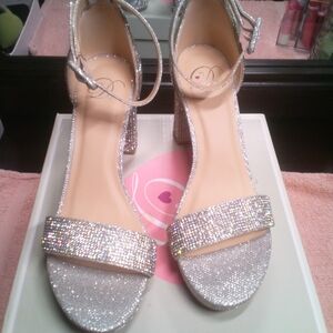 Delicious Sparkling Silver Heels